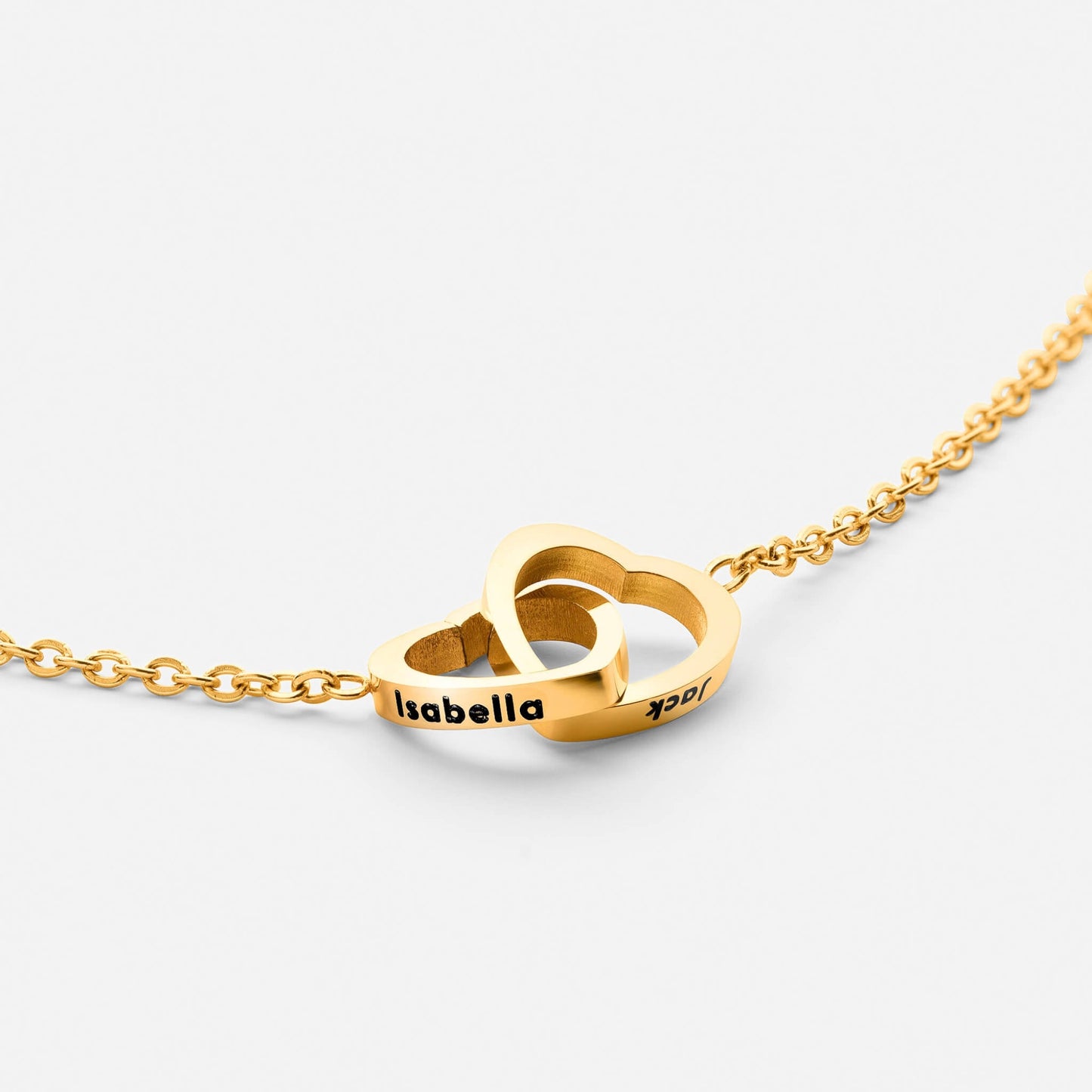 Custom Double Heart Pendant Necklace