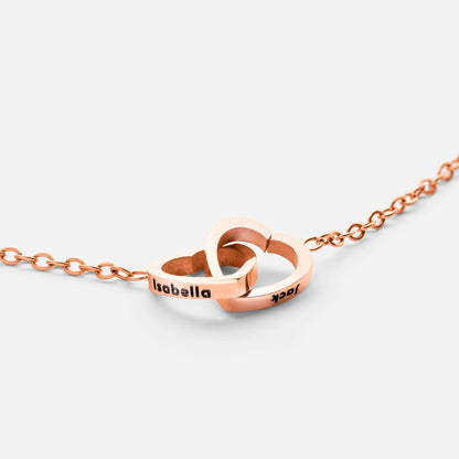 Custom Double Heart Pendant Necklace