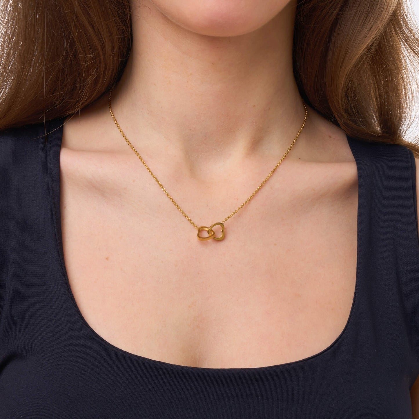 Custom Double Heart Pendant Necklace