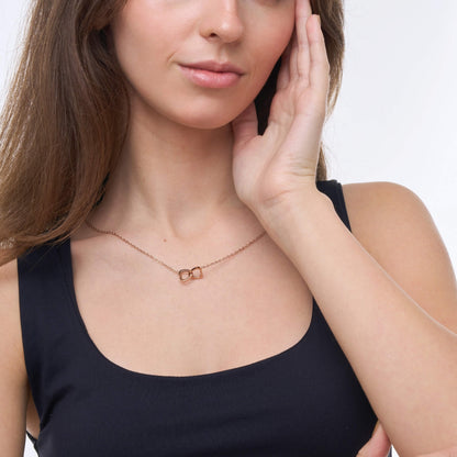 Custom Double Heart Pendant Necklace