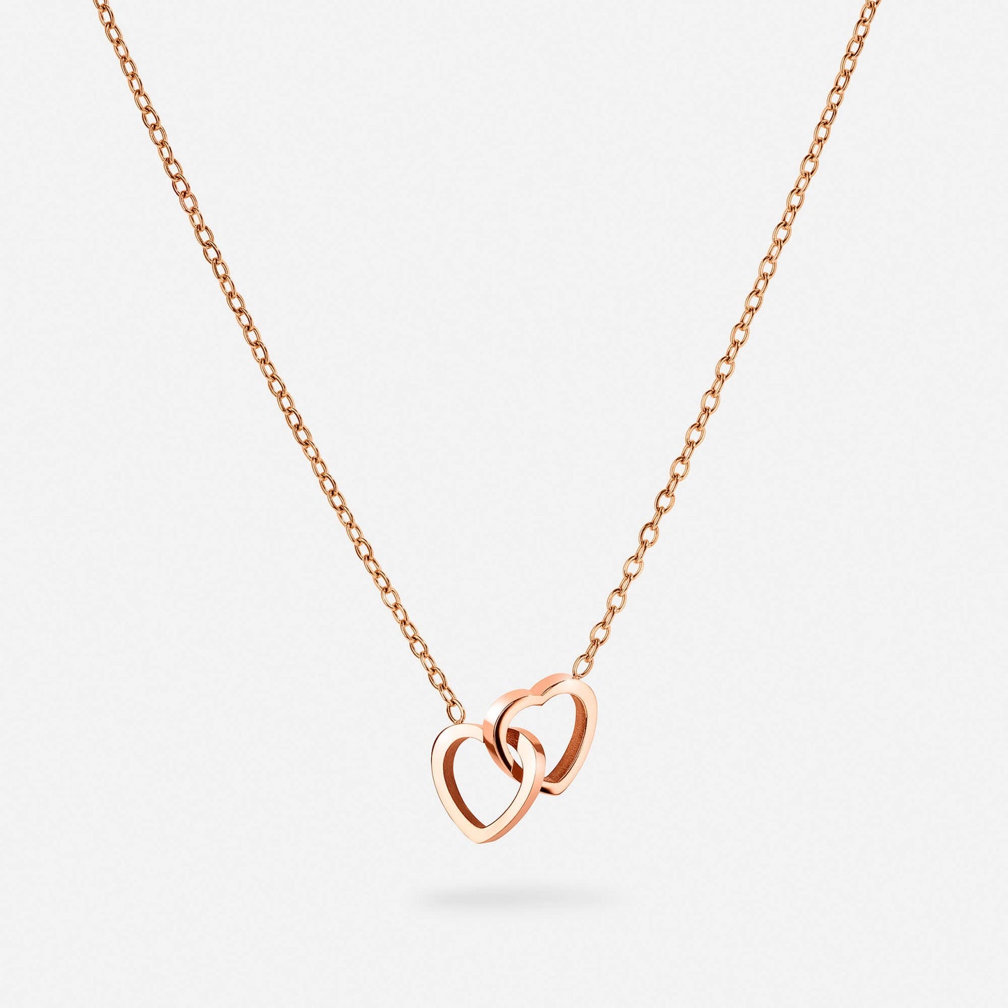 Custom Double Heart Pendant Necklace