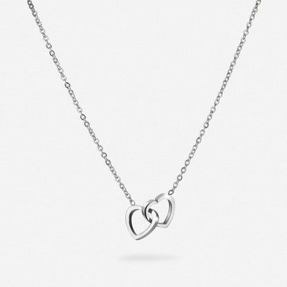 Custom Double Heart Pendant Necklace