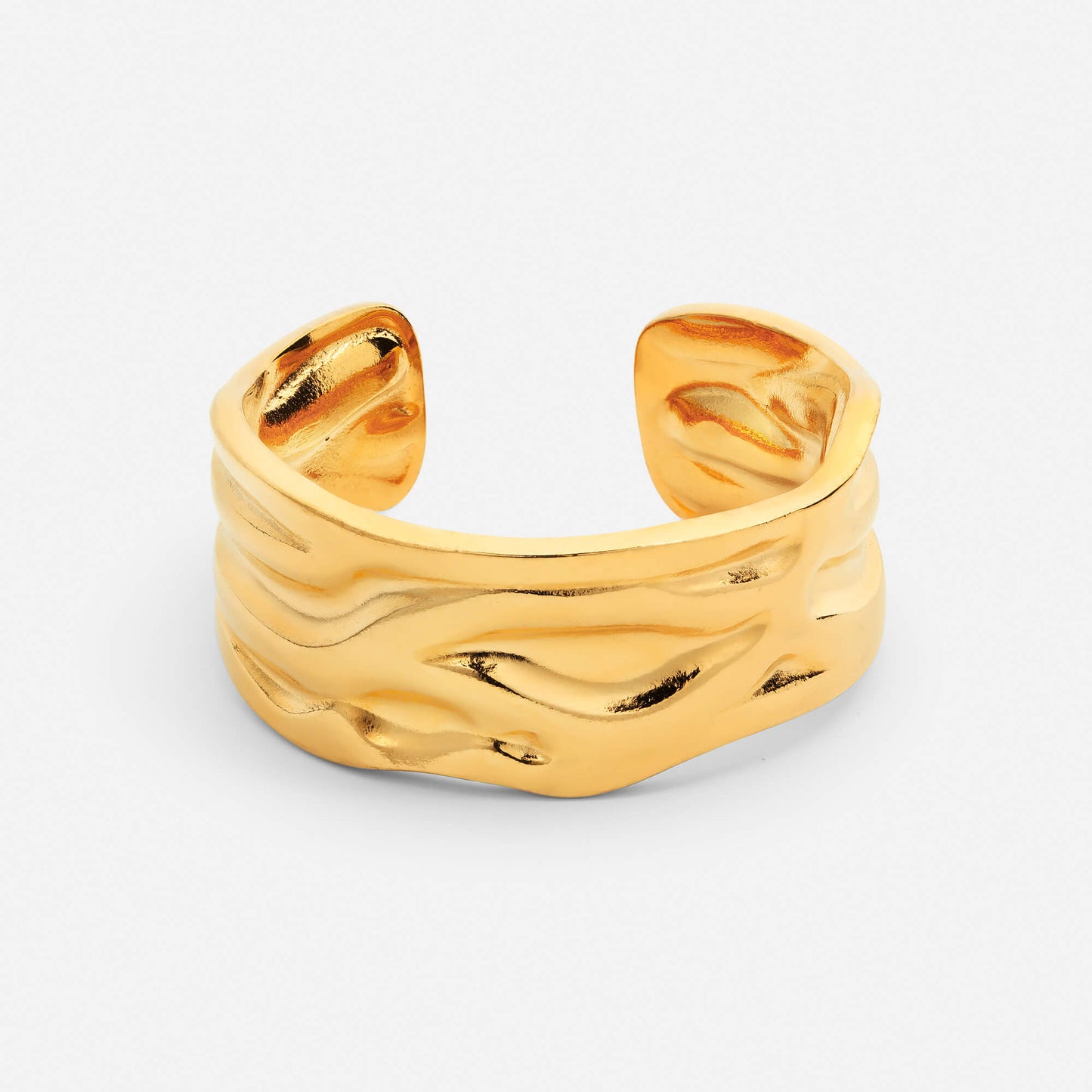 Wavy Hammered Band Ring