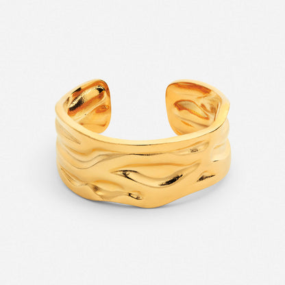 Wavy Hammered Band Ring