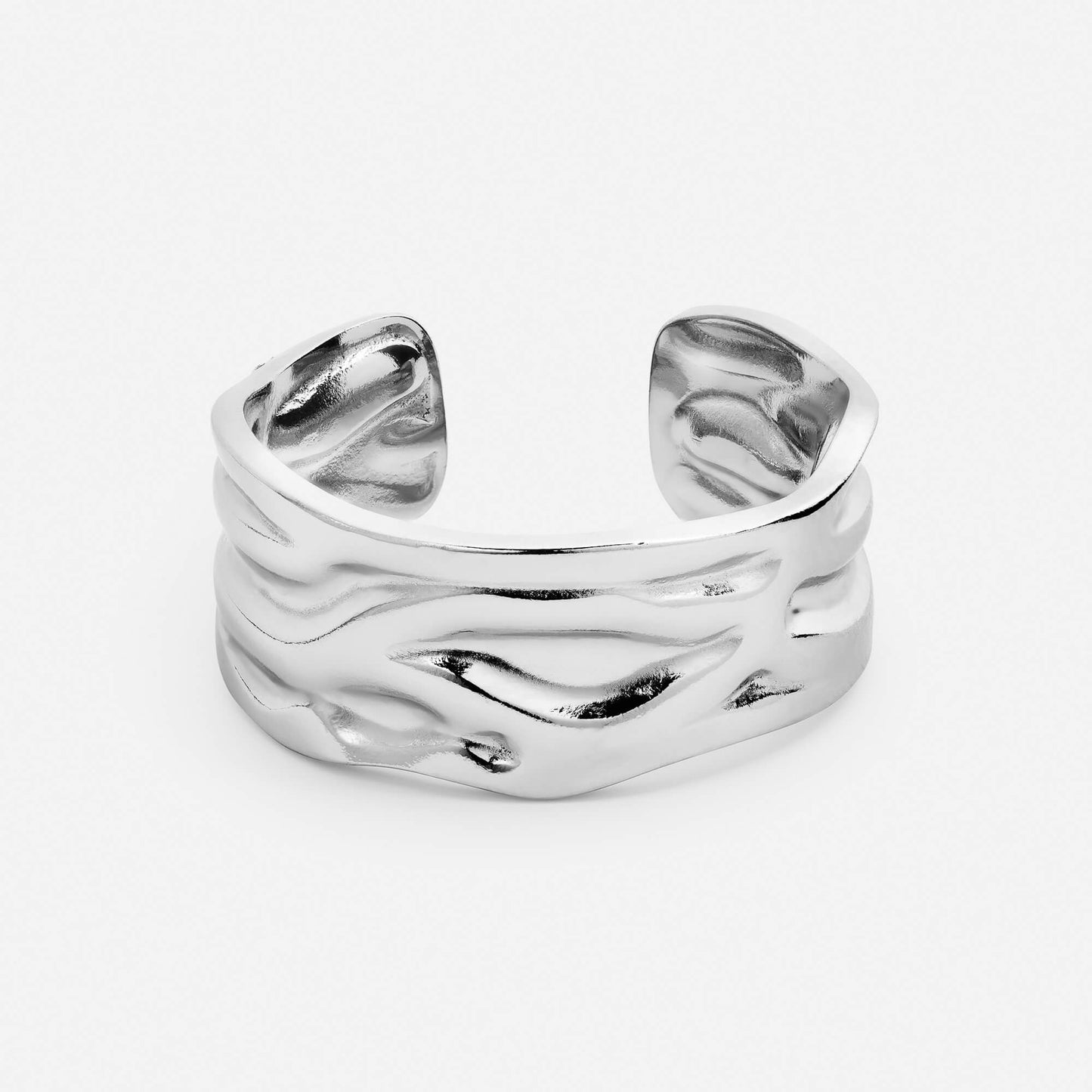 Wavy Hammered Band Ring