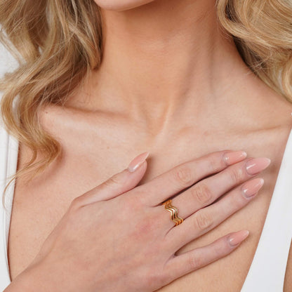 Triple Layered Ups & Downs Ring