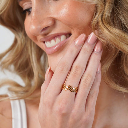 Triple Layered Ups & Downs Ring