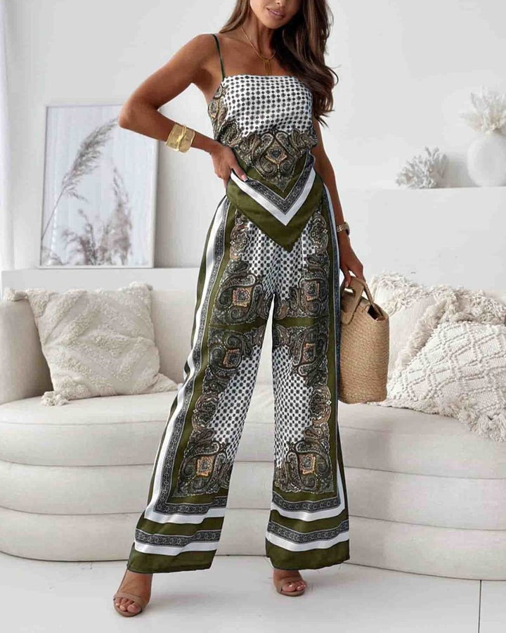 Lace-Up Vest & Pants Two-Piece Set