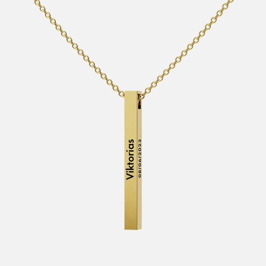 Custom Engraved Bar Necklace