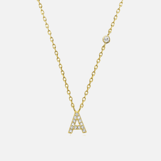 Gemstone Initial Pendant Necklace