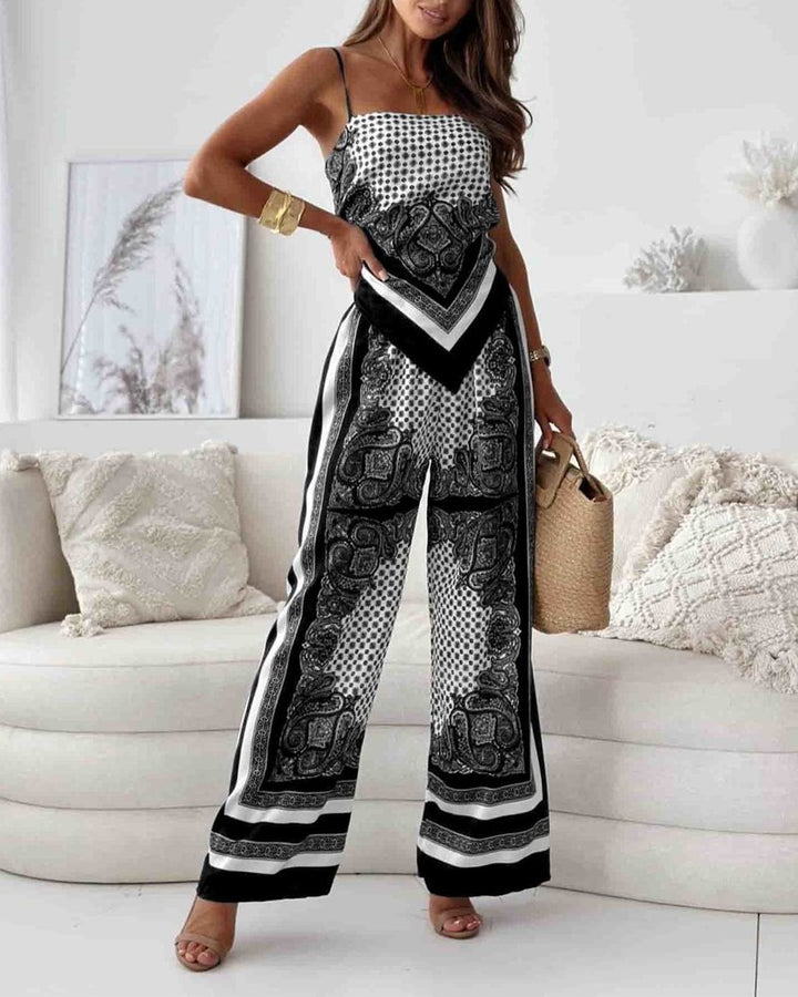 Lace-Up Vest & Pants Two-Piece Set