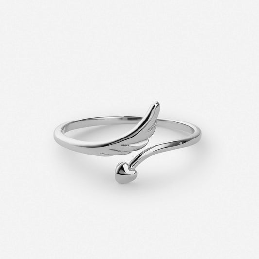Heart-Shaped Feather Ring