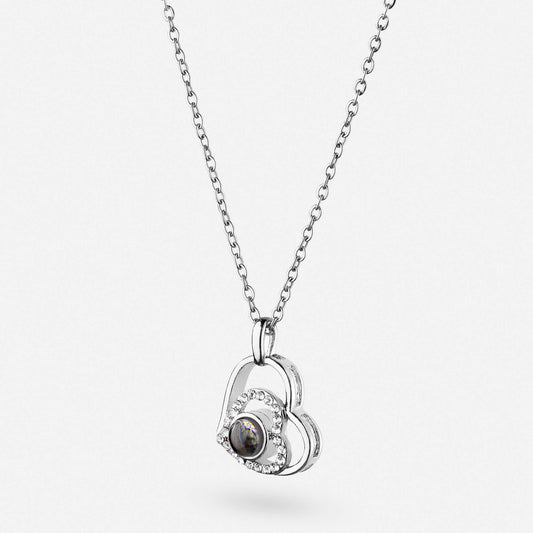 Custom Engraved Heart Necklace with Photo