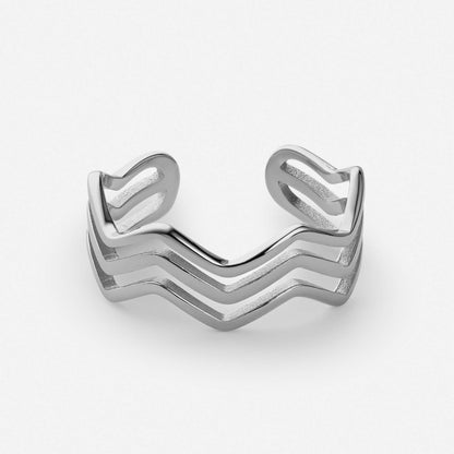 Triple Layered Ups & Downs Ring