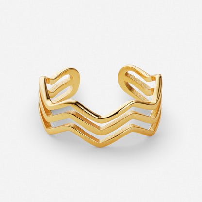 Triple Layered Ups & Downs Ring